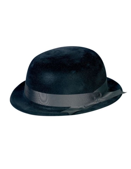 Chapeau melon noir flocké